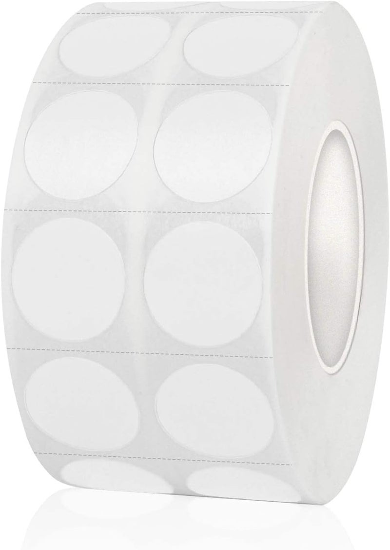 Yeachlaing 2000 Pieces 0.5 Inch Round Color Coding Labels,Circle Dot Stickers Used for Classroom Office and More,Easily Writable with Perforation Line (White) - Image 1
